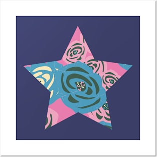 Retro Rose Star. Posters and Art